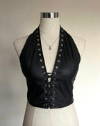 TOP CUERINA NEGRO